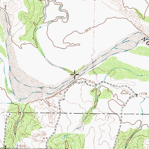 Topographic Map of Chainey Mountain Creek, TX