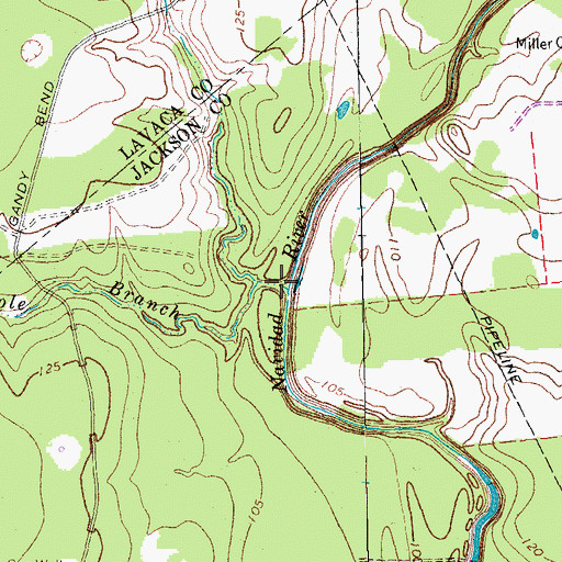 Topographic Map of Chalk Branch, TX