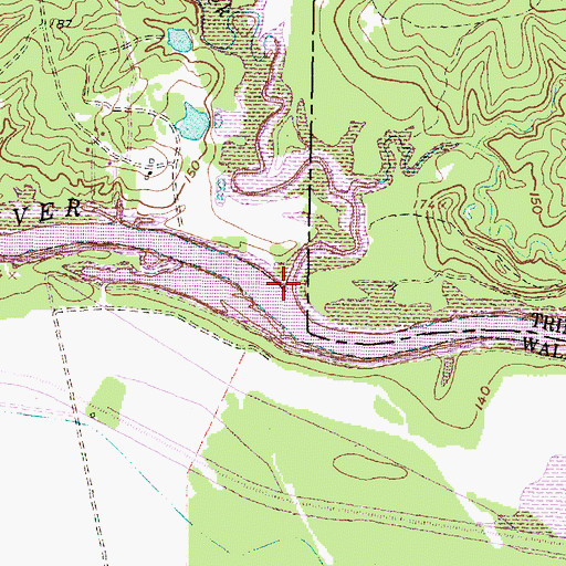 Topographic Map of Chalk Creek, TX