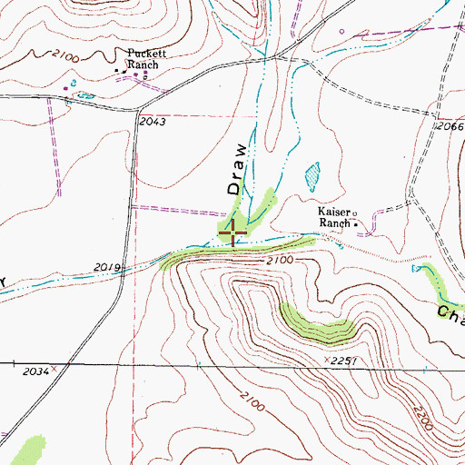 Topographic Map of Chalk Draw, TX