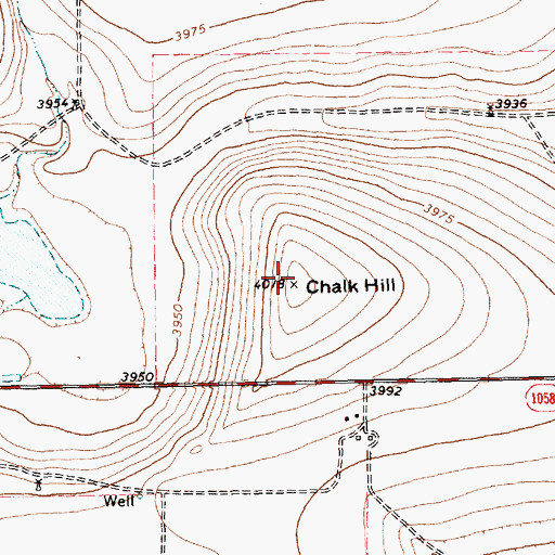 Topographic Map of Chalk Hill, TX