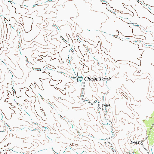 Topographic Map of Chalk Tank, TX