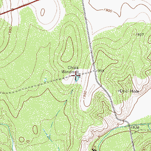 Topographic Map of Chalk Windmill, TX