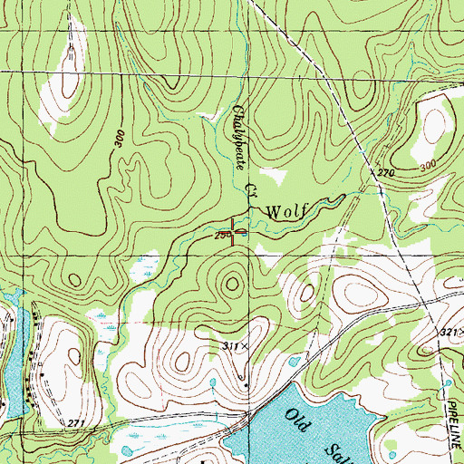 Topographic Map of Chalybeate Creek, TX
