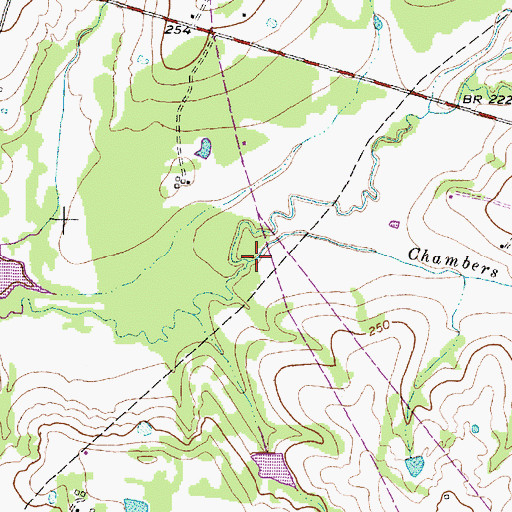 Topographic Map of Chambers Creek, TX