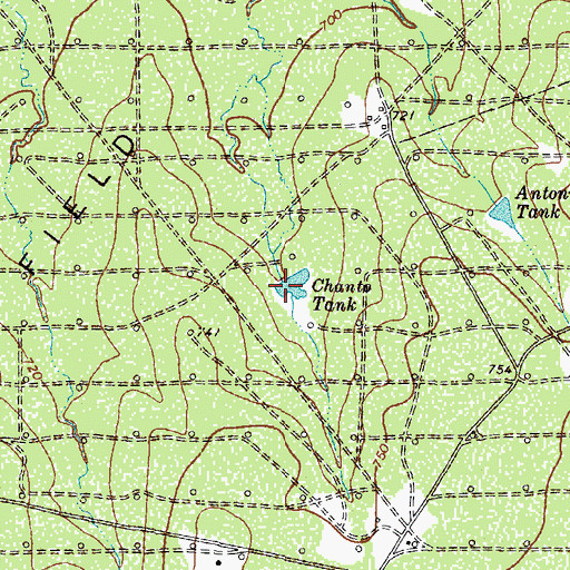 Topographic Map of Chanto Tank, TX