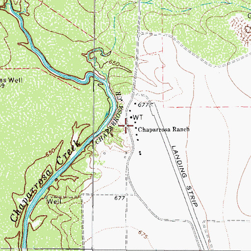 Topographic Map of Chaparrosa Ranch, TX