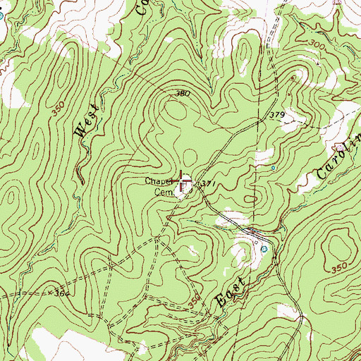 Topographic Map of Chapel Cemetery, TX