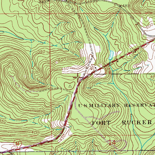 Topographic Map of Tabernacle School (historical), AL
