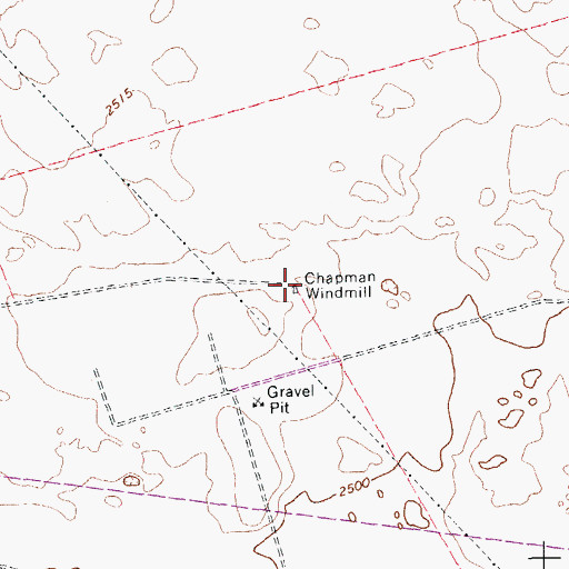 Topographic Map of Chapman Windmill, TX