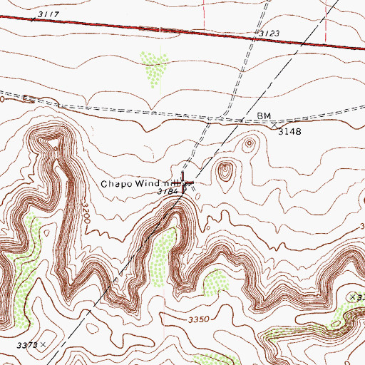 Topographic Map of Chapo Windmill, TX