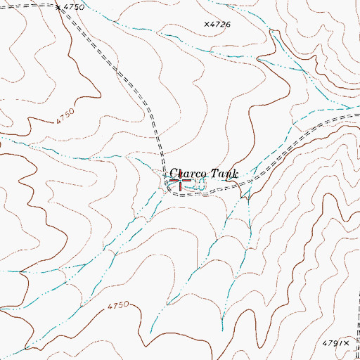 Topographic Map of Charco Tank, TX