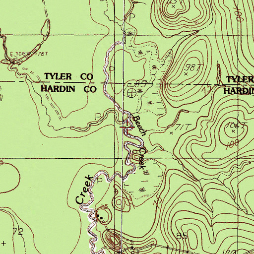 Topographic Map of Charity Branch, TX