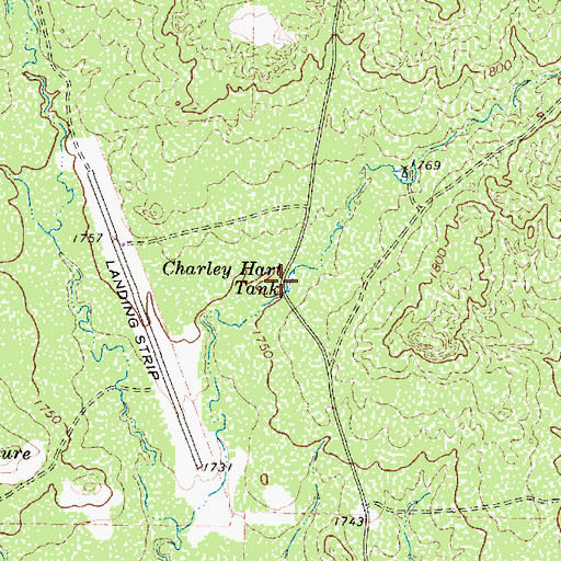 Topographic Map of Charley Hart Tank, TX