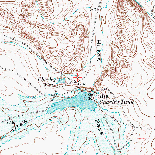 Topographic Map of Charley Tank Draw, TX