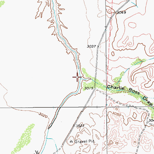 Topographic Map of Charlie Ross Draw, TX