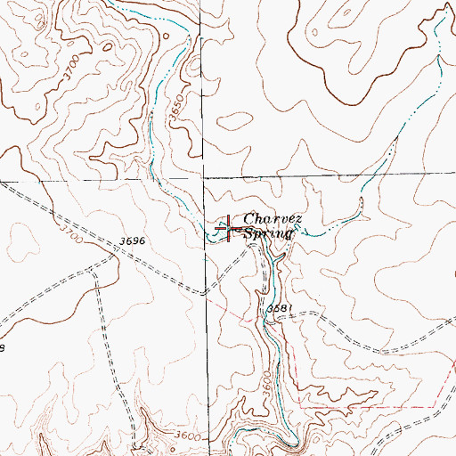 Topographic Map of Charvez Spring, TX