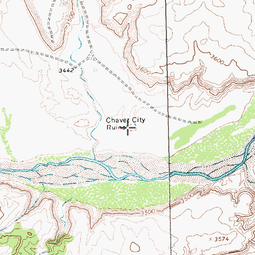 Topographic Map of Chavez City Ruins, TX