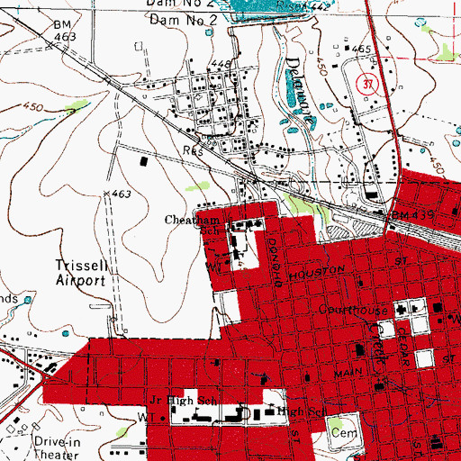 Topographic Map of Cheatham School, TX