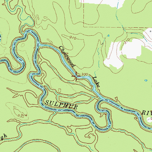 Topographic Map of Cheetwood Lake, TX