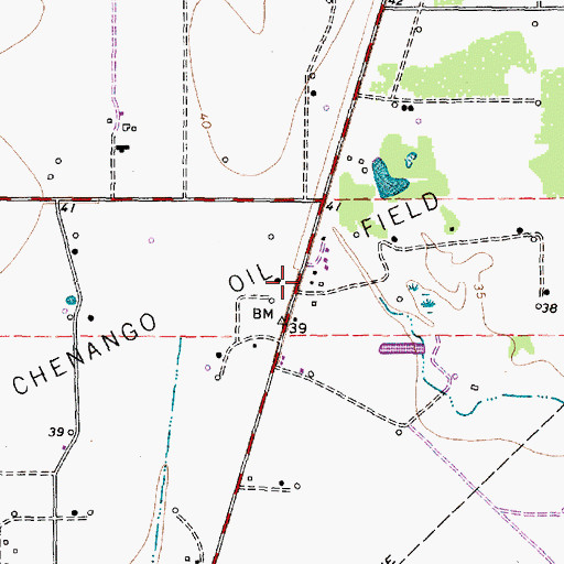 Topographic Map of Chenango Oil Field, TX