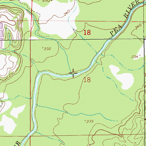 Topographic Map of Tindle Creek, AL