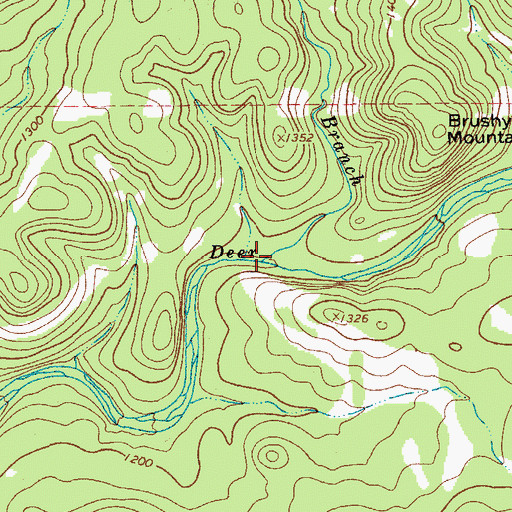 Topographic Map of Cherry Branch, TX