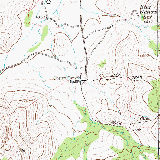 Topographic Map of Cherry Canyon Ranch, TX