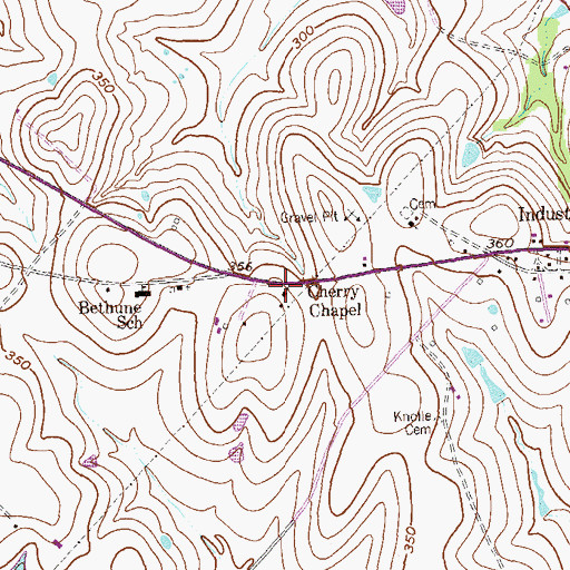 Topographic Map of Cherry Chapel, TX
