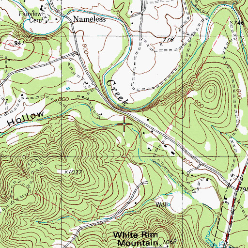 Topographic Map of Cherry Hollow, TX