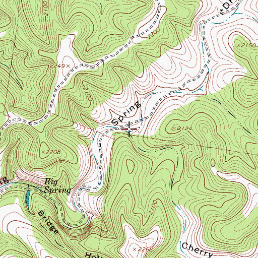 Topographic Map of Cherry Hollow, TX