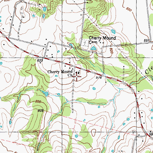 Topographic Map of Cherry Mound Church, TX