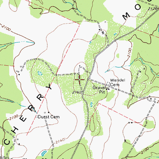Topographic Map of Cherry Mountain, TX