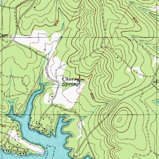 Topographic Map of Cherry Spring, TX