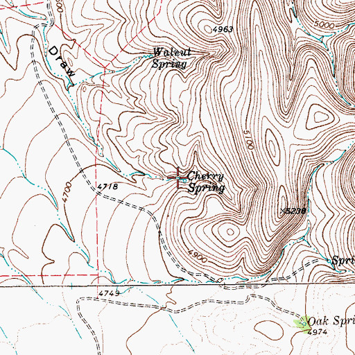 Topographic Map of Cherry Spring, TX