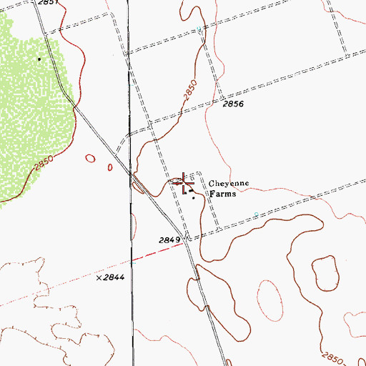 Topographic Map of Cheyenne Farms, TX
