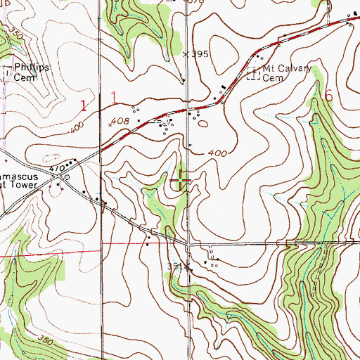 Topographic Map of Union School (historical), AL