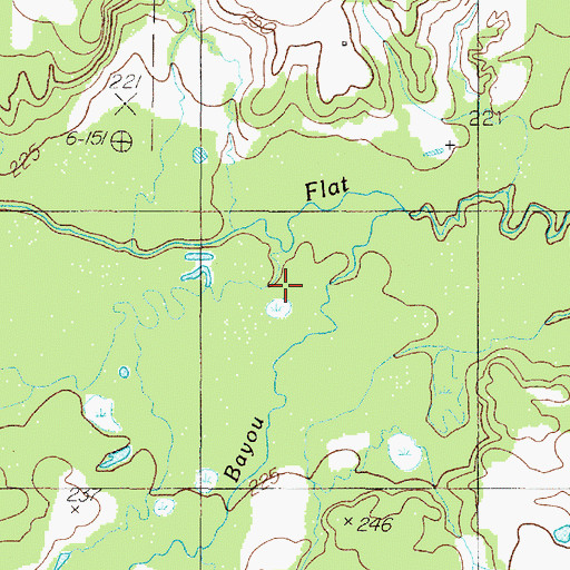 Topographic Map of Chicken Bayou, TX