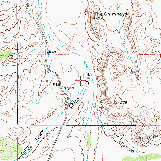 Topographic Map of Chico Draw, TX