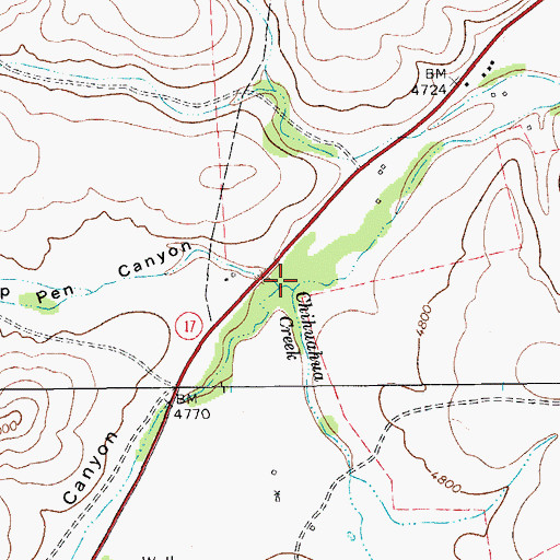 Topographic Map of Chihuahua Creek, TX