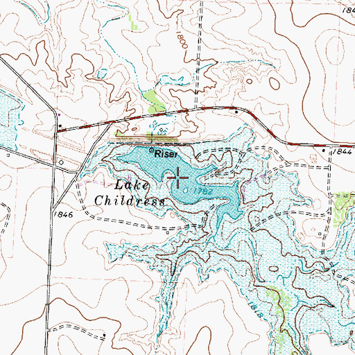 Topographic Map of Lake Childress, TX