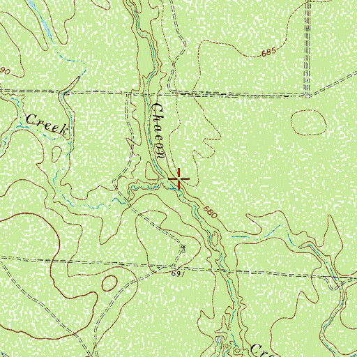 Topographic Map of Chilipitin Creek, TX