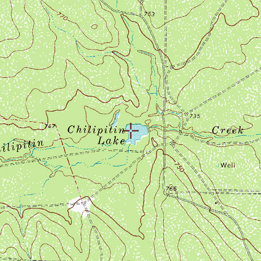 Topographic Map of Chilipitin Lake, TX