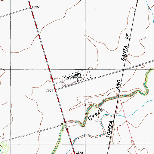 Topographic Map of Chillicothe Cemetery, TX