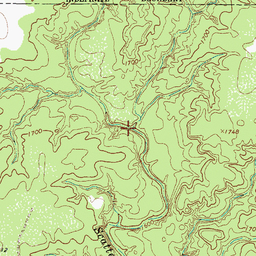 Topographic Map of Chimney Creek, TX