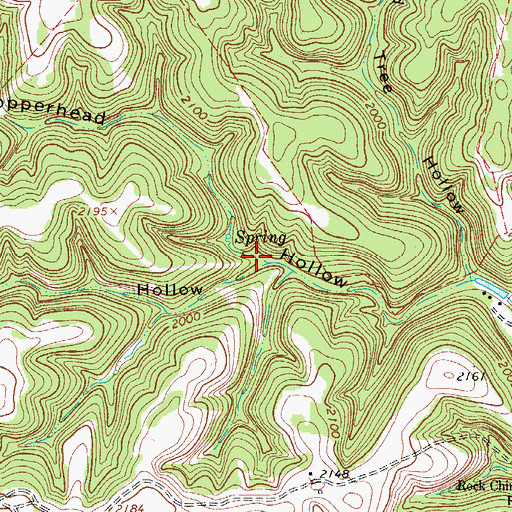 Topographic Map of Chimney Hollow, TX
