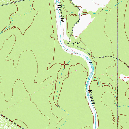 Topographic Map of Chimney Hollow, TX