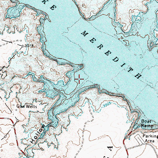 Topographic Map of Chimney Hollow, TX