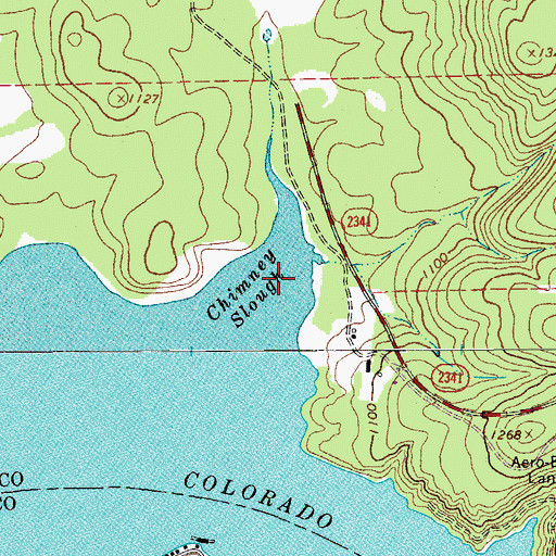 Topographic Map of Chimney Slough, TX