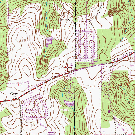 Topographic Map of Westgate Church, AL